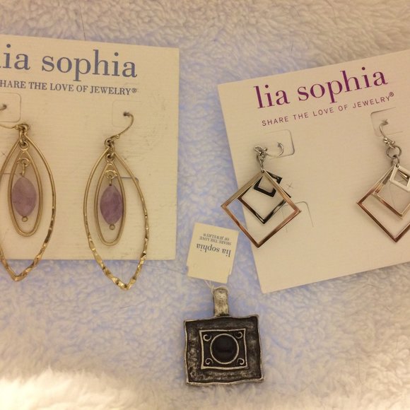 Bundle of New Lia Sophia Earrings and Pendant - Picture 1 of 4